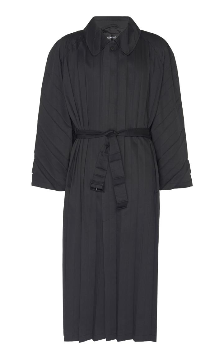 Balenciaga Pleated Gabardine Trench Coat