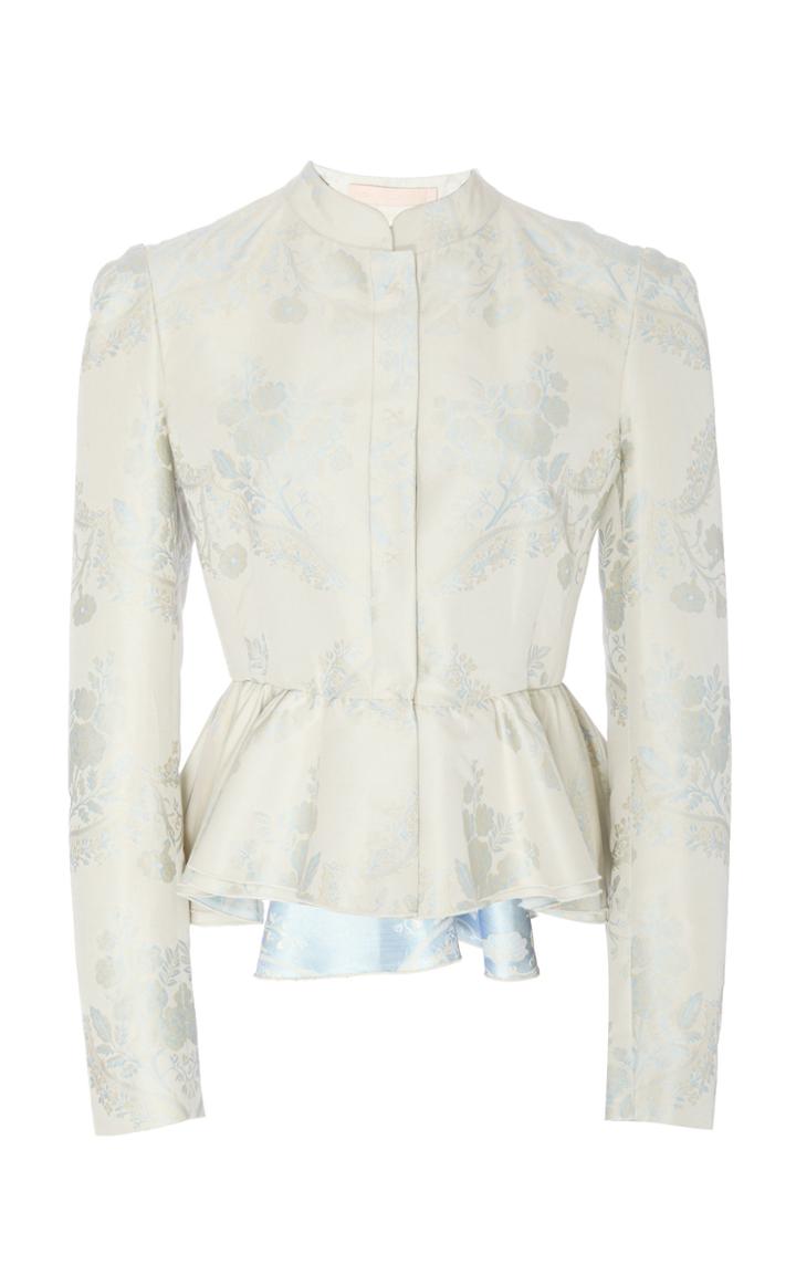 Brock Collection Oxa Floral-jacquard Peplum Jacket