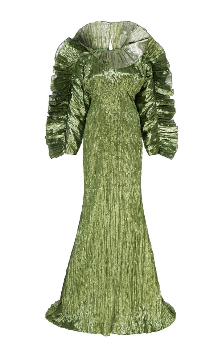 Moda Operandi Christian Siriano Ruflfed Pliss Dress Size: 2