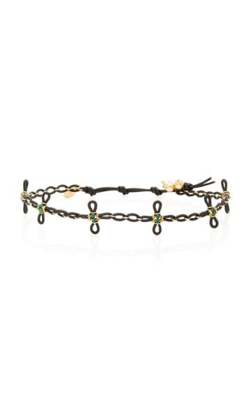 Camellia Westbury Malachite Leather Choker