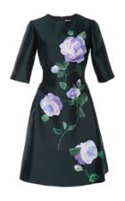 Lela Rose Floral Short Sleeve Mini Dress