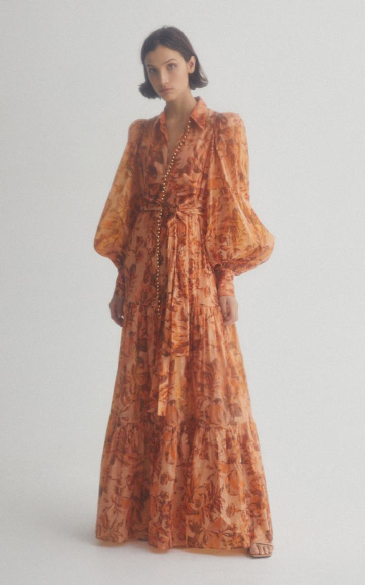 Moda Operandi Acler Naples Puffed Sleeve Relaxed Maxi Dress