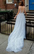 Mira Zwillinger Gigi V Beaded Lace Gown With Train