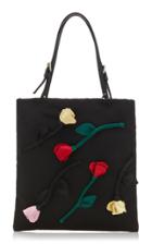 Prada Flower Embellished Tessuto Mini Top Handle Bag