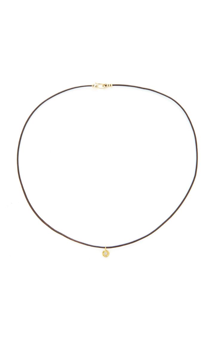 Octavia Elizabeth Brown Leather Nesting Gem Choker