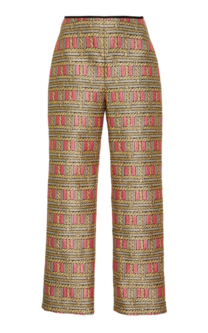 Cynthia Rowley Bonfire Brocade Cropped Pant