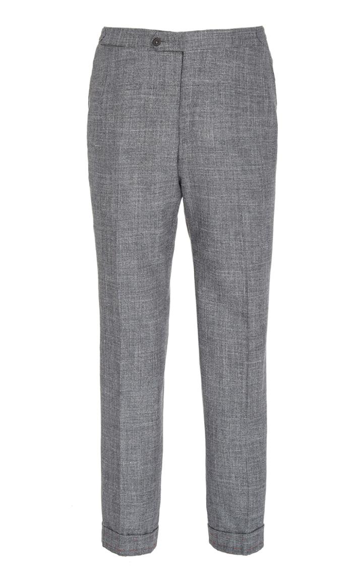 Isaia Flat Front Side Tab Dress Trouser