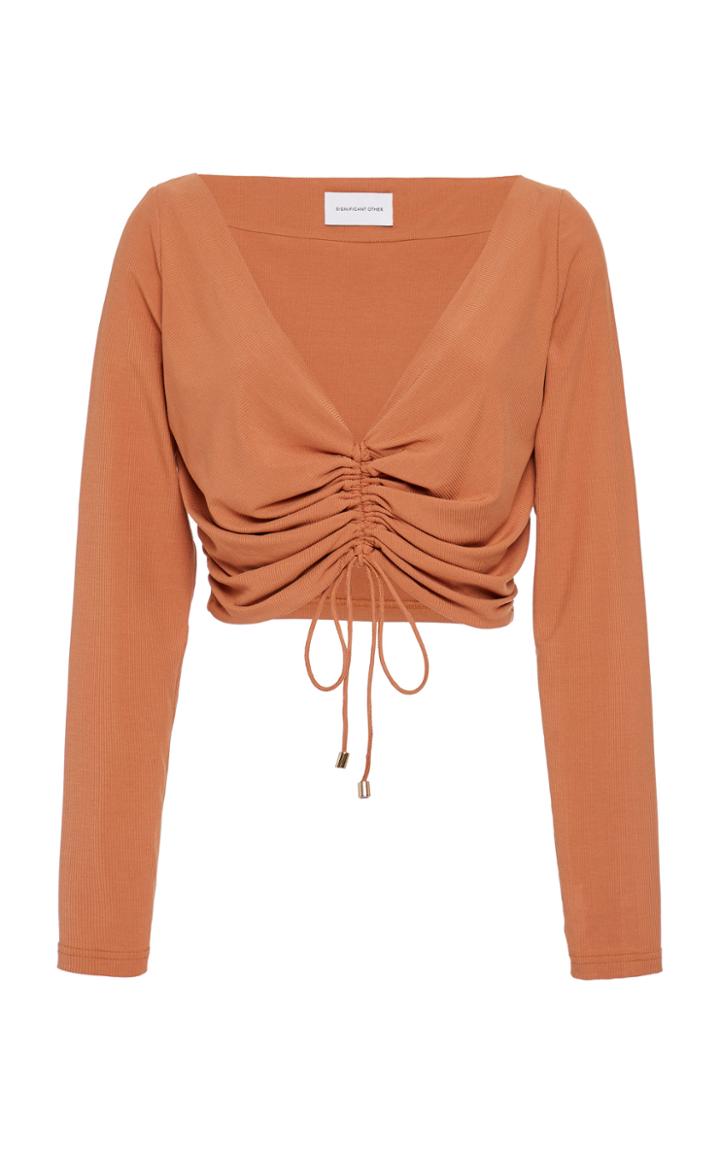 Significant Other Sirene Ruched Crop Long Sleeve Top