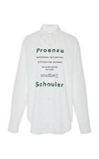 Proenza Schouler Pswl Button Down-printed Garment Washed Poplin