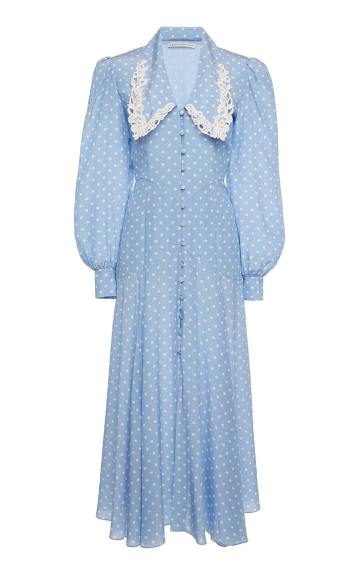 Moda Operandi Alessandra Rich Polka Dot Silk Midi Dress