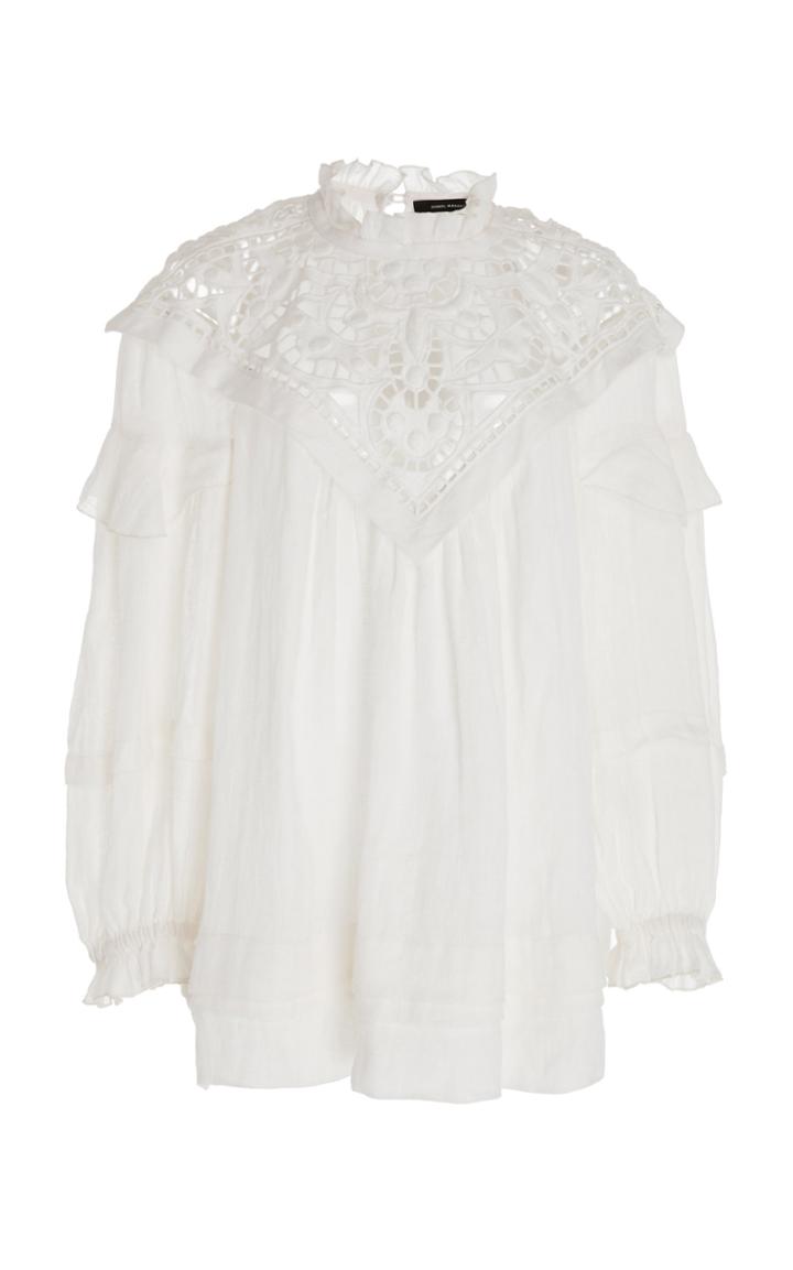 Isabel Marant Galia Long-sleeve Linen Dress