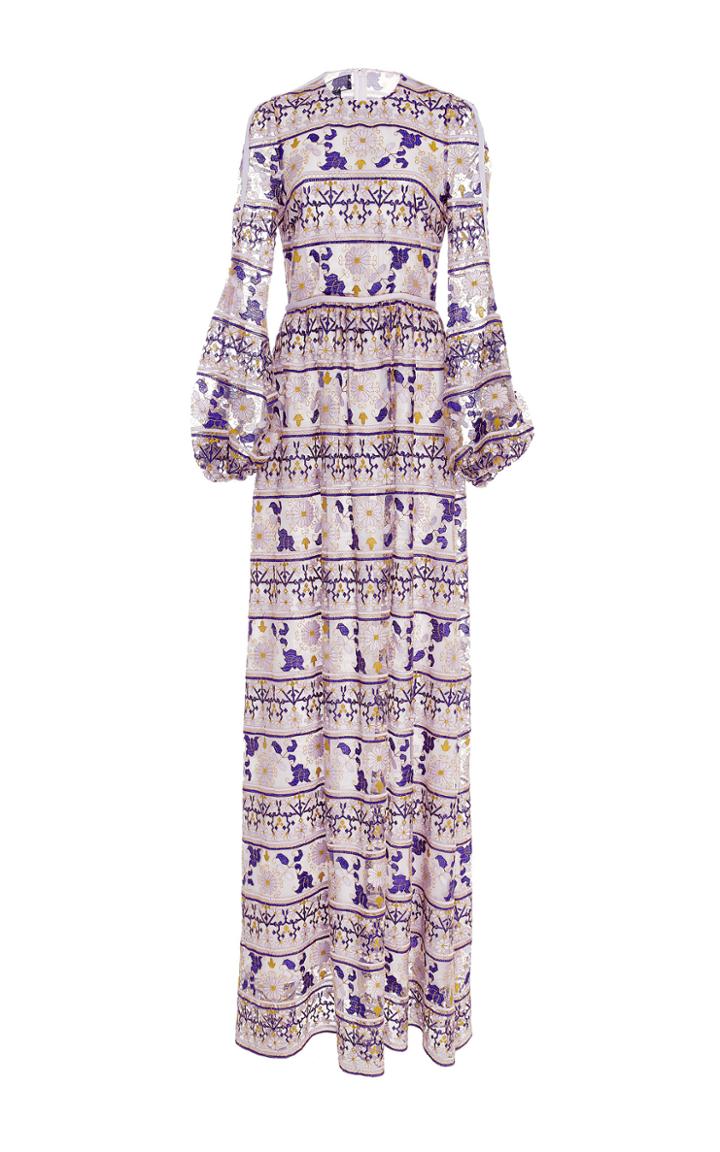Giambattista Valli Floral Embroidered Cotton-blend Gown