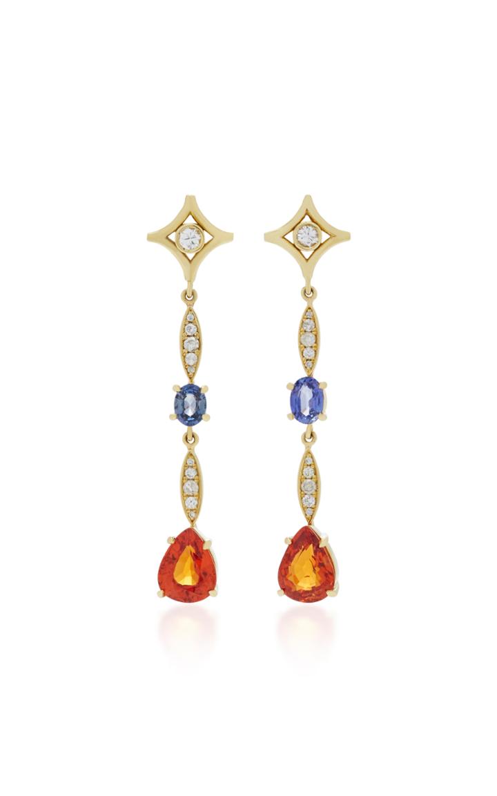 Jordan Alexander 18k Gold Diamond Tourmaline And Garnet Earrings