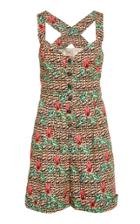 Temperley London Cypress Printed Stretch-cotton Playsuit