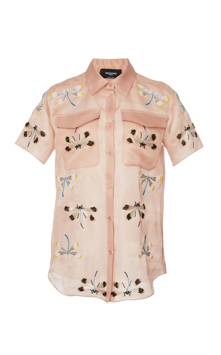 Rochas Embroidered Organza Shirt