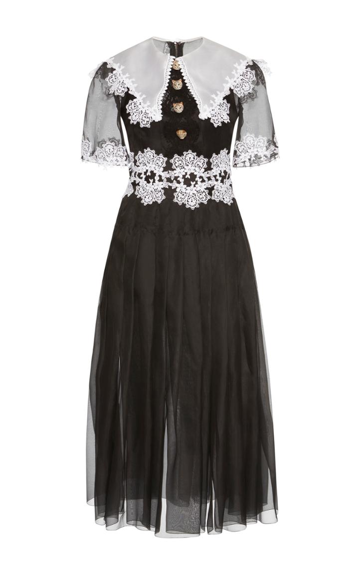 Dolce & Gabbana Short Sleeve Pleated Dress