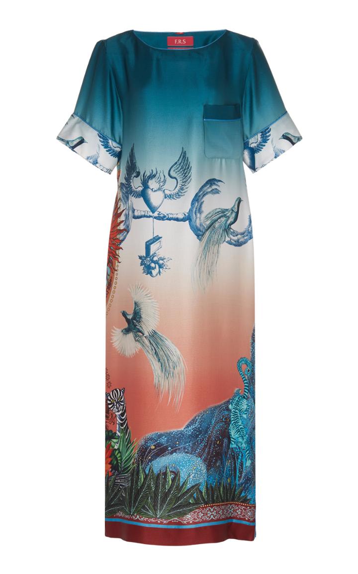 For Restless Sleepers Efialte Printed Silk Midi Dress