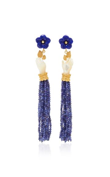 Of Rare Origin Sodalite And Mother-of-pearl Bloom Earrings