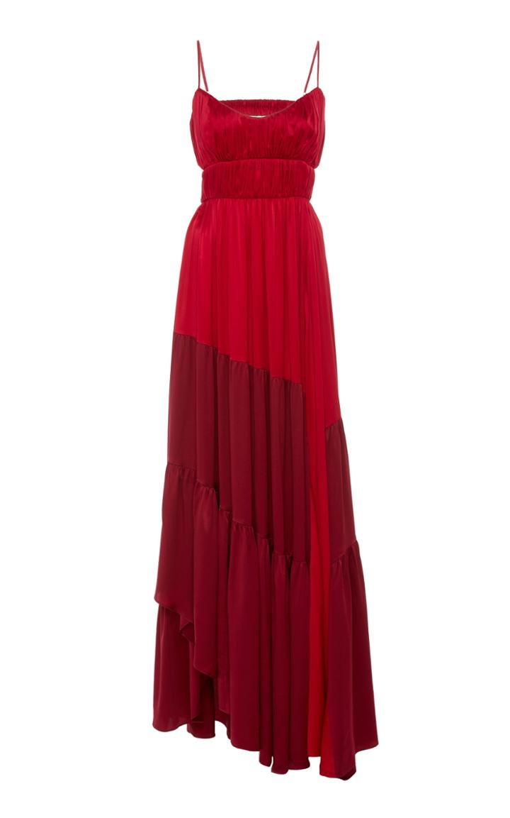 Amur Zaidee Two-tone Silk Maxi Dress
