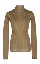 Vince Ribbed Lurex Turtleneck Sweater Size: Xs