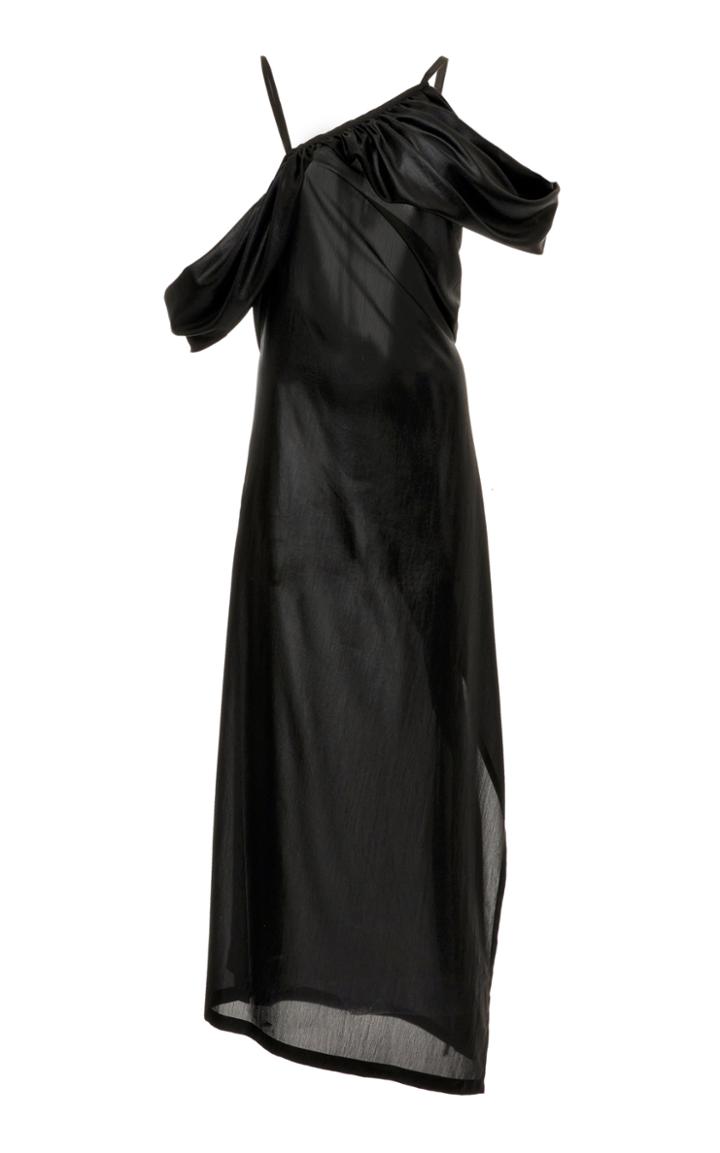Moda Operandi Ann Demeulemeester Asymmetric Gathered Georgette Dress