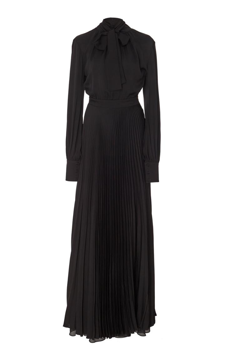 Andres Otalora Maria Silk Long Sleeve Dress