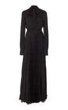 Andres Otalora Maria Silk Long Sleeve Dress