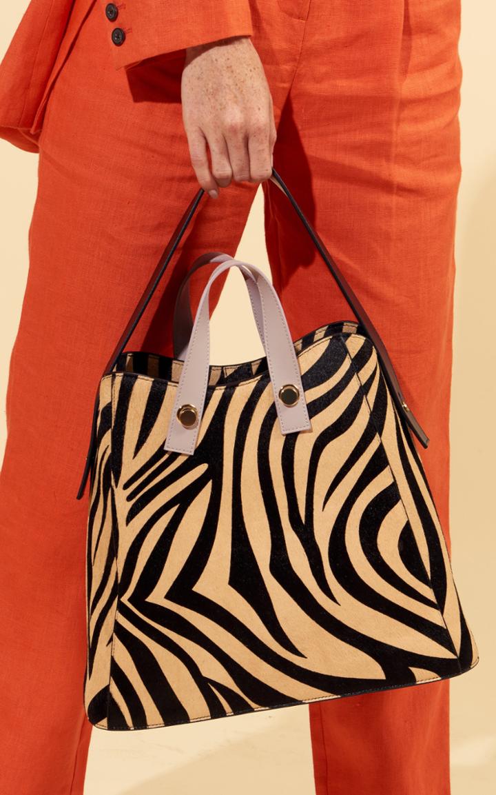 Lizzie Fortunato Friday Shopper Tote In Zebra