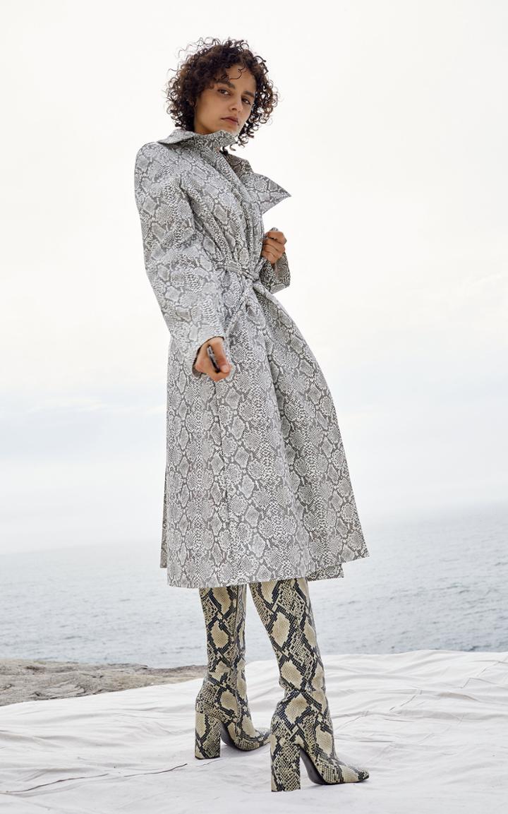 Georgia Alice Snake Print Trench Coat