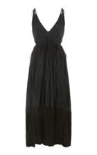 Jil Sander Namie Pleated Twill Midi Dress