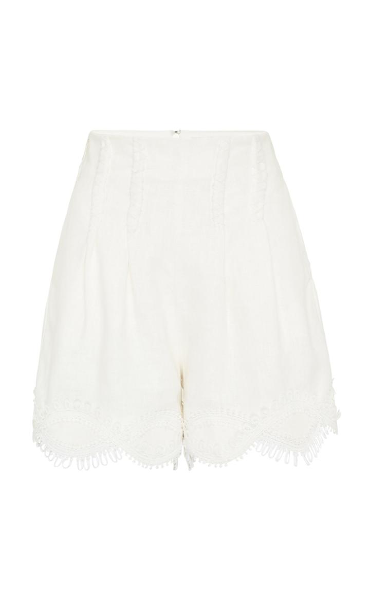 Rachel Gilbert Greta Embroidered Linen Shorts