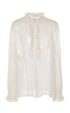 Alberta Ferretti Silk Ruffled Blouse