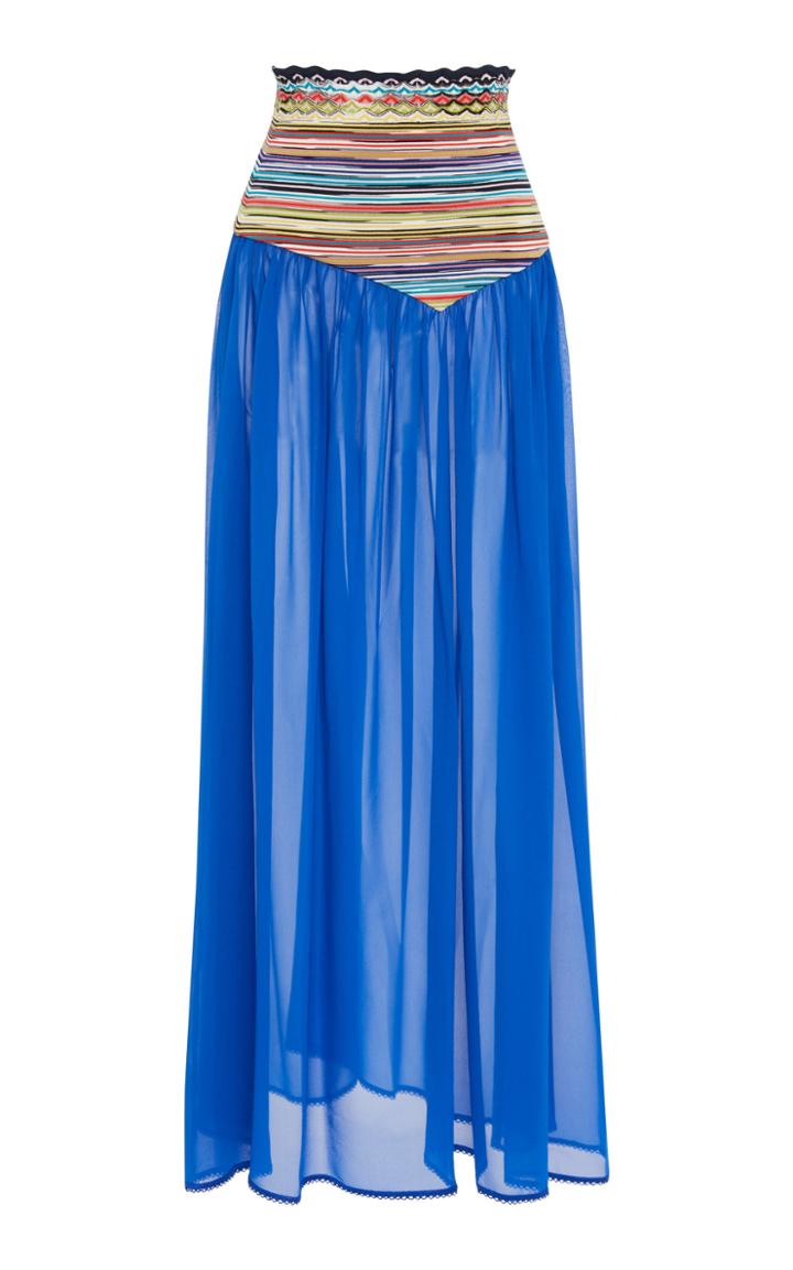 Missoni Mare Crochet-knit And Chiffon Maxi Skirt