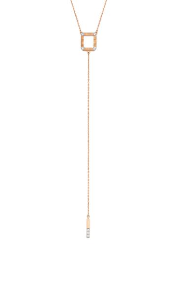Melis Goral La Linea 14k Rose Gold Diamond Necklace