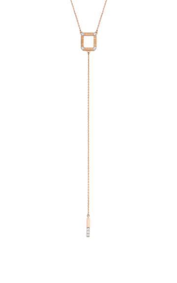 Melis Goral La Linea 14k Rose Gold Diamond Necklace