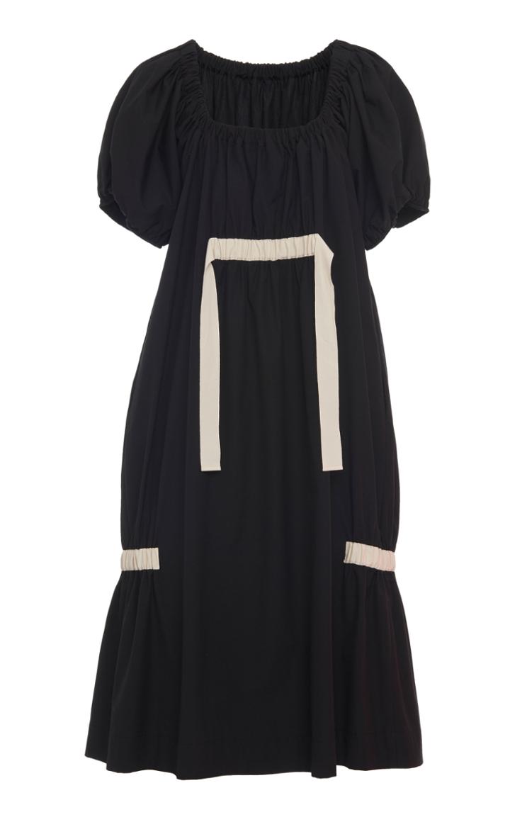 Moda Operandi Molly Goddard Kiki Tie-detailed Cotton Midi Dress Size: 6