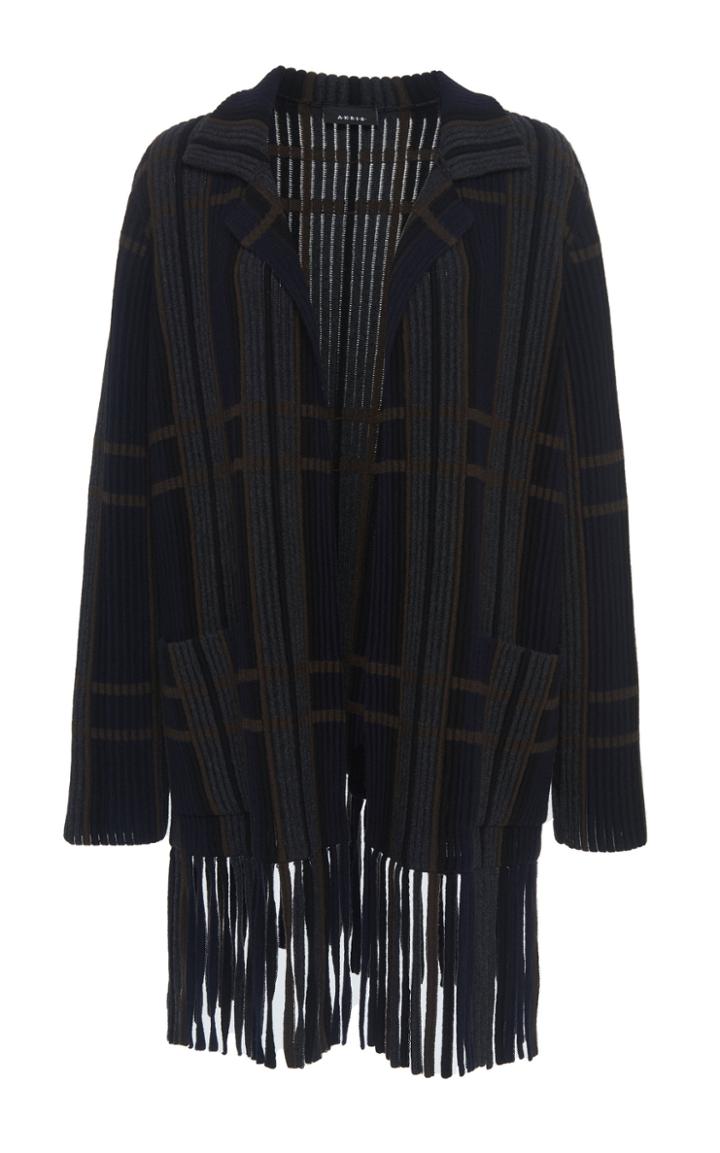 Akris Striped Silk And Cashmere-blend Cardigan