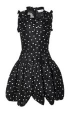 Ryan Lo Polka Dot Scalloped Hem Taffeta Dress