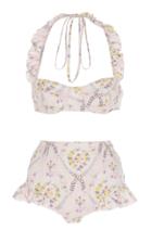 Loveshackfancy Kimberly Ruffled Floral-print Bikini Set