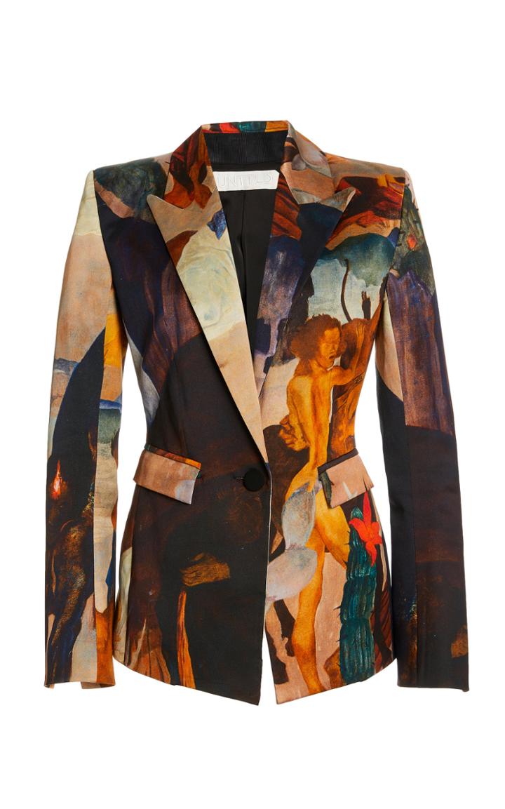 Moda Operandi Unttld Eon Printed Cotton-blend Blazer