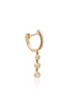 Ef Collection Single 14k Gold Diamond Huggie Drop Earring