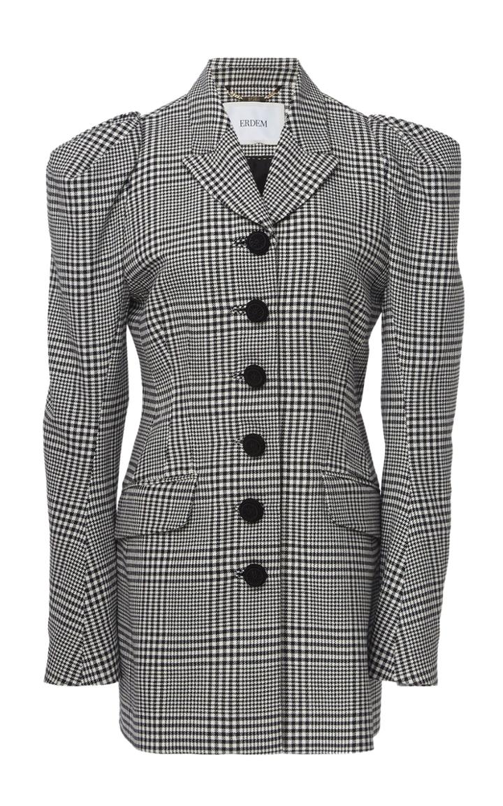 Erdem Alfreda Plaid Cotton Blend Jacket