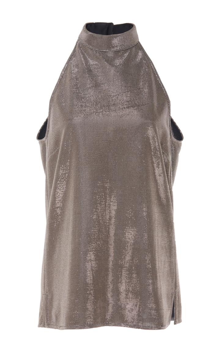 Pallas Silver Sharon Mock Neck Sleeveless Top