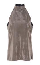Pallas Silver Sharon Mock Neck Sleeveless Top