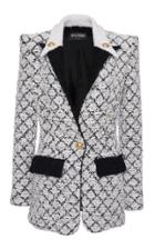 Balmain Diamond Monochromatic Tweed Jacket
