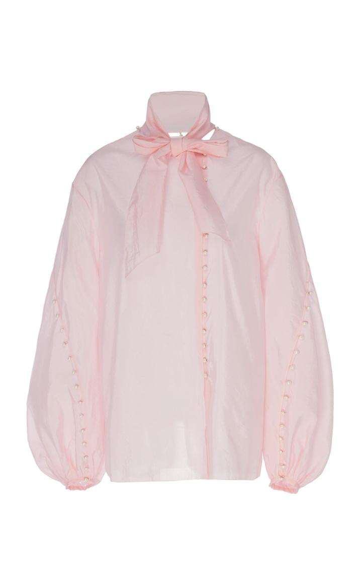 Noon By Noor Nottingham Embroidered Silk-blend Blouse