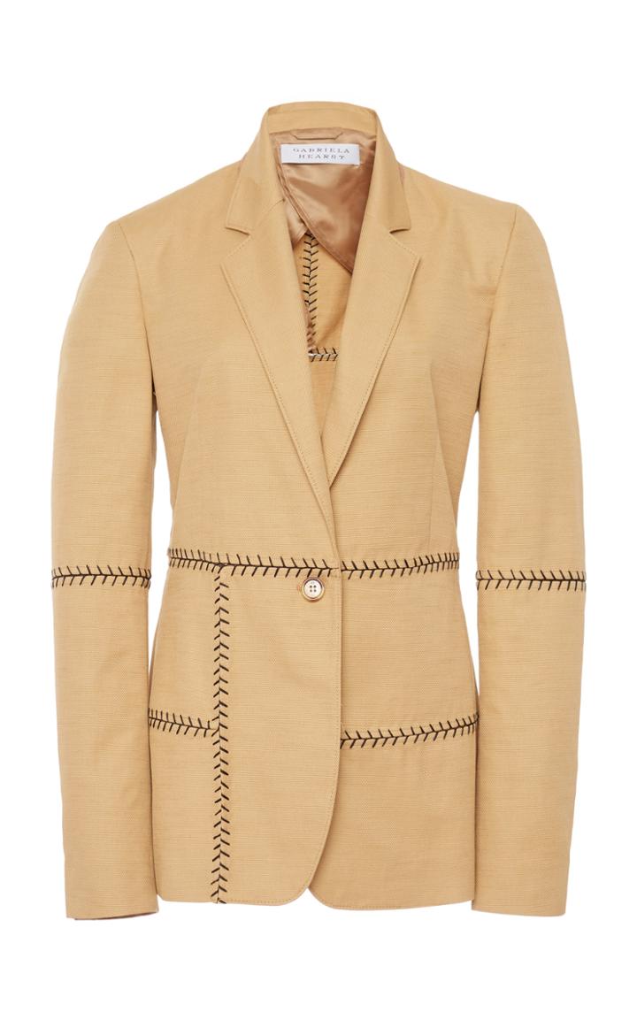 Moda Operandi Gabriela Hearst Cadmus Herringbone-stitched Cotton Blazer Size: 38