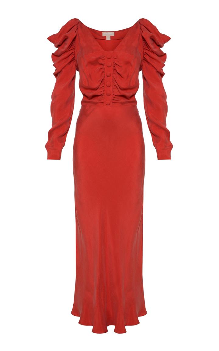 Moda Operandi Matriel Drape-detailed Brushed Twill Midi Dress