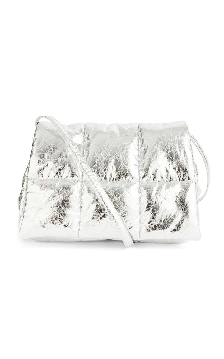 Stand Studio Wanda Metallic Padded Faux Leather Clutch