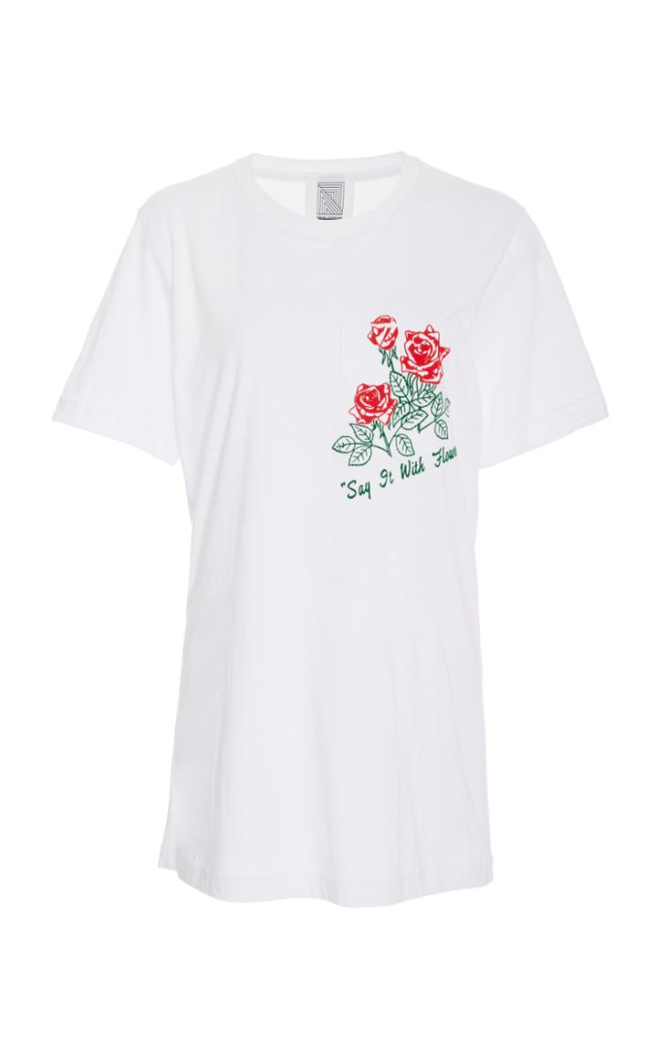 Rosie Assoulin T-shirt With Flocked Red Roses